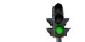 Green traffic light isolated on white background, Go signal concept Royalty Free Stock Photo