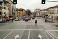 Green traffic light in italian town