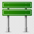 Green traffic sign. Road board text panel, location street way signage template direction highway city signpost