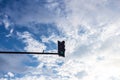 Green Traffice Light on Blue sky with cloud Royalty Free Stock Photo
