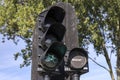 Green trafficlight for bicycle riders with wait counter