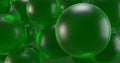 Green translucent spheres for the background 3d-rendering Royalty Free Stock Photo