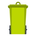 Green trash bin icon isolated