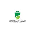 Green trash can logo template Royalty Free Stock Photo