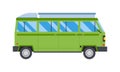 Green travel car vector illustration.