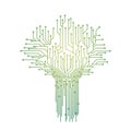 Green Tree Computing Circuit Board Vector Illustration Royalty Free Stock Photo