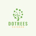 Green tree with dots leaf logo design vector graphic symbol icon illustration creative idea Royalty Free Stock Photo