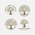 Green Tree Environment logo set Royalty Free Stock Photo