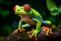 Green tree frog. Generative ai