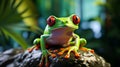 Green tree frog. Generative ai