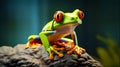 Green tree frog. Generative ai