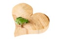 Green Tree Frog Sitting On Wood Heart Environment Concept Clipping Path Included