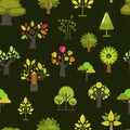 Green tree seamless pattern background green silhouette for company nature eco emblem design collection vector