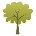 Green Tree Illustration Flat Design Icon Vector Template Royalty Free Stock Photo