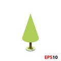 Green tree isometric illustration