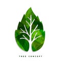 Green tree leaf concept symbol for nature care Royalty Free Stock Photo