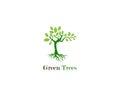 Green tree leaf logo ecology element nature vector Royalty Free Stock Photo