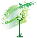 Green tree from line brushes Royalty Free Stock Photo