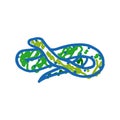 green tree python animal snake icon doodle illustration Royalty Free Stock Photo
