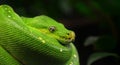 Green tree python profile portrait close up Royalty Free Stock Photo