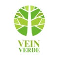 Green tree shaped logo. circular leaf vein