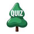 Vector art of quiz tree a green tree with the word quiz in white letters, symbolizing knowledge, learning, and educational Royalty Free Stock Photo