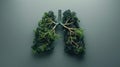 The Lungs as Green Trees.AI generated image Royalty Free Stock Photo