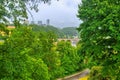 Green trees and bridge in Luxembourg, Benelux, HDR