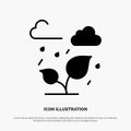 Green, Trees, Cloud, Leaf solid Glyph Icon vector