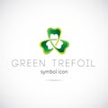 Green Trefoil Vector Concept Symbol Icon or Label