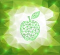 Green triangle apple with background