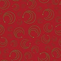 green triangle circles on red seamless pattern