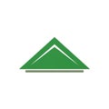 Green triangle logo design with sharp angles on a white background Royalty Free Stock Photo