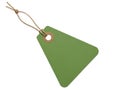 Green triangle tag isolated on white background Royalty Free Stock Photo