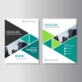 Green triangle Vector annual report Leaflet Brochure Flyer template design, book cover layout design Royalty Free Stock Photo