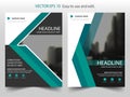 Green triangle Vector Brochure annual report Leaflet Flyer template design, book cover layout design, abstract Presentation Royalty Free Stock Photo