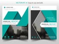 Green triangle Vector Brochure annual report Leaflet Flyer template design, book cover layout design, abstract presentation Royalty Free Stock Photo