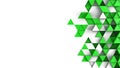 Green triangles extruded and free space 3D render