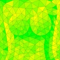 Green triangles mosaic background with colored form of sexy body