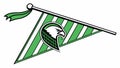 Green Triangular Banner with Powerful Eagle Emblem, vector design Generative AI Royalty Free Stock Photo