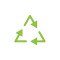 Green triangular eco recycle icons on white background Royalty Free Stock Photo
