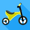 Green tricycle icon, flat style Royalty Free Stock Photo