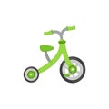 Green tricycle kids bicycle isolated image on white background Royalty Free Stock Photo