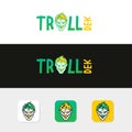 Green Troll,Goblin drawing vector logo illustration