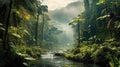 green tropic forest landscape Royalty Free Stock Photo