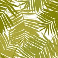 Green tropical leaves drawing seamless pattern Royalty Free Stock Photo