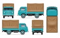 Green truck vector mockup on white Royalty Free Stock Photo