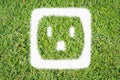 Green turf logo power outlet Royalty Free Stock Photo