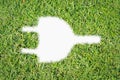 Green turf logo power plug Royalty Free Stock Photo