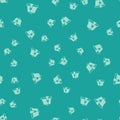 Green Turkish hat icon isolated seamless pattern on green background. Vector